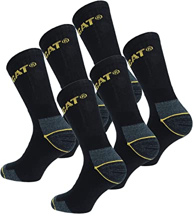 CAT Caterpillar Adults Heavy Duty Workwear Socks - Pack of 6