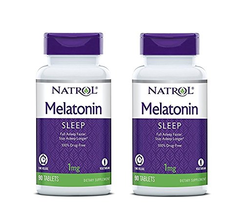 Natrol Melatonin Time Release Tablets, 1mg, 90 Count (Pack of 2)