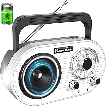 Portable AM FM SW Radio,4000mAh Rechargeable Transistor Radio with 2 Modes Flashlight,Big Speaker,Large Dial,Earphone Jack, USB Type-C,4 AA Battery Operated Radio with Best Reception for Home&Outdoor