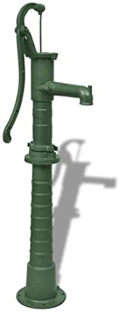 Tidyard Garden Water Pump with Stand 51.6 Inch Height Cast Iron Hand Water Pump Well Water Pitcher Press Yard Pond Outdoor Hand Pump Green