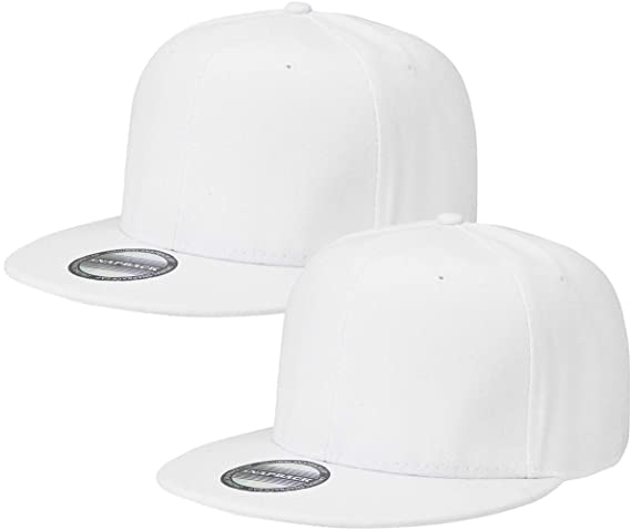 Classic Snapback Hat Cap Hip Hop Style Flat Bill Blank Solid Color Adjustable Size