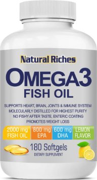 Natural Riches  Omega 3 Fish Oil - 180 Softgel