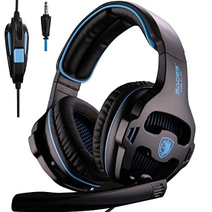 2016 New Version Headset for PS4 PC SADES 810S Gaming Headset Headphones for PlayStation4 PS4 PC Laptop MAC with Noise Reduction microphone BlackBlue