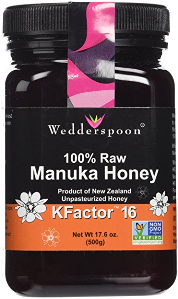 Wedderspoon Raw Manuka Honey Active 16 , 17.6-Ounce Jar (two pack)