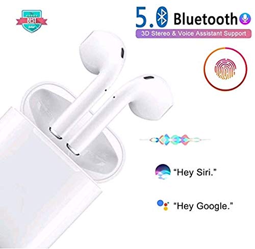 Bluetooth 5.0 headphones, wireless headphones, in-ear earmuffs, IPX5 waterproof CVC 8.0 sports headset for deep bass for Android/iPhone/AirPods/Samsung