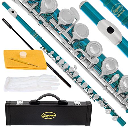 120-SB - SEA BLUE/NICKEL Keys Closed C Flute Lazarro Pro Case,Care Kit - 22 COLORS Available ! CLICK on LISTING to SEE All Colors
