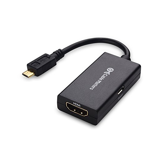 Cable Matters Micro-USB to HDMI Adapter in Black with 6 Feet USB Power Cable (NOT Compatible with Galaxy S3/S4/Note2/Note3)