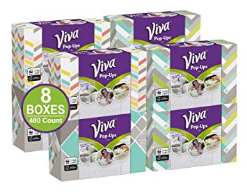 Viva Pop-Ups Paper Towel Dispenser, White, 480 Sheets