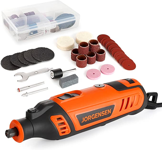 JORGENSEN Rotary Tool Kit, 6 Variable Speed Rotary Tool With 51pcs Rotary Tool Accessories, 1.6 Amp Powerful Rotary Tool