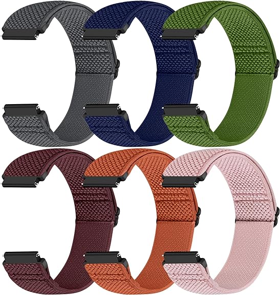 Runostrich Quick Release Nylon Watch Band - Choice of Width - 18mm, 19mm, 20mm, 22mm Elastic Watch Straps Adjustable Stretchy Solo Loop Sport Nylon Replacement Wristband