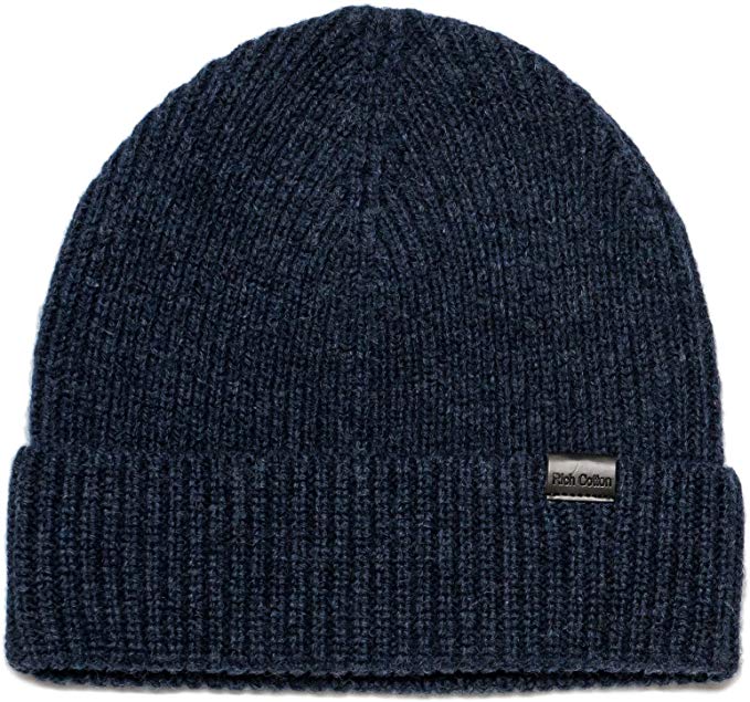 Rich Cotton 100% Merino Wool Beanie Winter Skull Stretch Skater Hat Warm Lined Cap Outdoor for Men Women