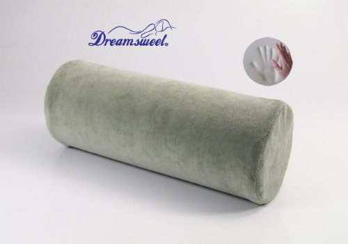 12" Dreamsweet Memory Foam Petite Bolster Roll Round Pillow w/ Removable Cover - Beige