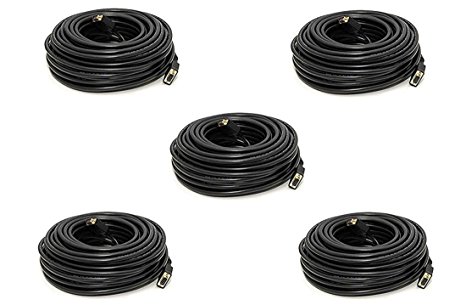 C&E 5 Pack, 25 Feet, VGA Male to Male Black, with ferrites Black, CNE503677