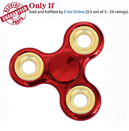 Ebiz Red Metal Color Hand Spinner , Red Fidget Spinner With 100  Seconds Spin Time , Metal Red Color.