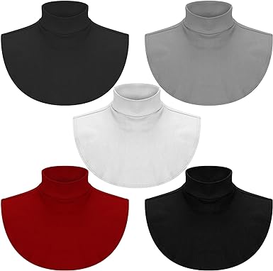 5 Pieces Fake Turtleneck Dickey Collar Half Top Mock Blouse Neck Warm Faux Detachable Collar for Women