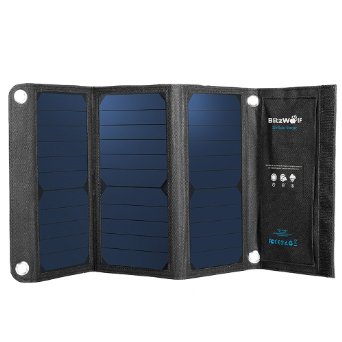 Solar Panel Phone Charger, BlitzWolf 20W/3A (Over 21% SunPower Conversion) Dual USB Port SunPower Battery Charger for All Cellphone iPhone 6 6s Plus, Samsung Galaxy S5 S6 Note 4 5, Sony Xperia¡­