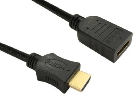rhinocables Short 50cm 0.5 metre Gold HDMI v1.4 High Speed with Ethernet Extension Extender Lead Male to Female