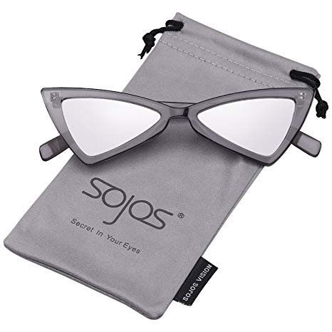 SojoS Small Cateye Sunglasses for Women Men High Pointed Triangle Glasses SJ2051