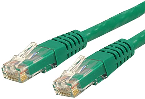 StarTech.com Cat6 Ethernet Cable - 7 ft - Green - Patch Cable - Molded Cat6 Cable - Short Network Cable - Ethernet Cord - Cat 6 Cable - 7ft (C6PATCH7GN)