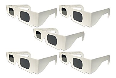 The Eclipser Safe Solar Eclipse Glasses CE Certified - 5 Pack White