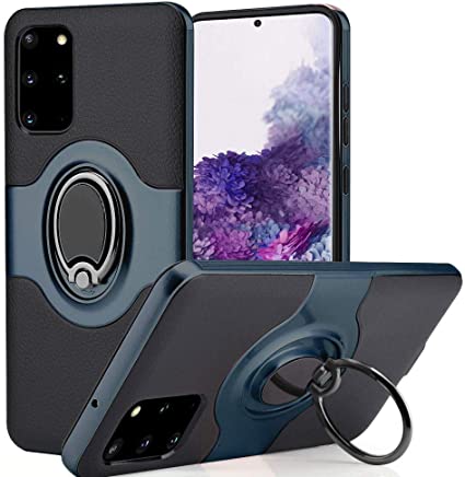 LUUDI Case for Samsung Galaxy S20 Plus 5G Case with Ring Stand Holder Rotatable Kickstand Slim Fit Thin Protective Shockproof Case Work with Car Mount Cover for Galaxy S20 Plus 5G 6.7 inches Navy