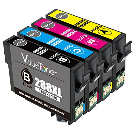 Valuetoner for Epson XP-330, Remanufactured Ink Cartridge Replacement for Epson 288 288XL (1 Black, 1 Cyan, 1 Magenta, 1 Yellow) 4 Pack for Epson Expression Home XP-430, XP-340, XP-440, XP-434 Printer