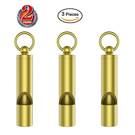 Outmate 3pcs Premium Mini Emergency Whistle with Gift Box-H62 Brass Loud Version EDC Tools