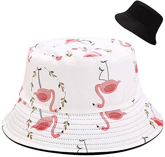 Malaxlx Unisex Bucket Hat Beach Sun Hat Aesthetic Fishing Hat for Men Women Teens, Reversible Double-Side-Wear