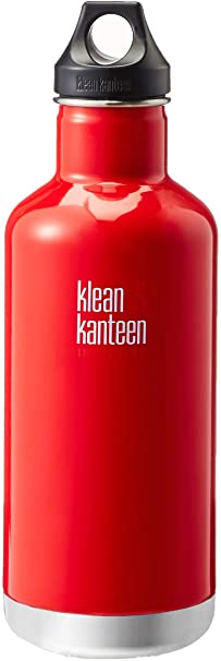 Klean Kanteen Classic Stainless Steel Double Wall Insulated Water Bottle with Loop Cap