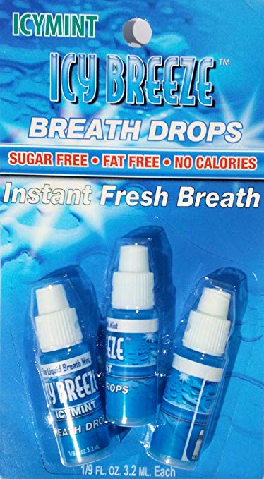 Icy Breeze Breath Drops Instant Fresh Breath, Icymint 3.2 ml, 3pack
