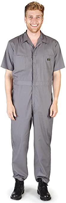 NATURAL WORKWEAR - Mens Short Sleeve Basic Blended Work Coverall Includes Big & Tall Sizes - Order 1 Size Bigger