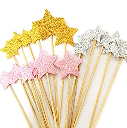 DoTebpa 11 48 Pieces Little Star Toppers,Food Baby Shower Decor and Cupcake Party Picks