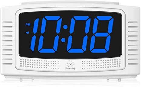 DreamSky Simple Alarm Clock with Snooze, 1.2 Inch Clear Led Digit Display with Dimmer, Electronics Clock for Bedrooms Kids and Gift