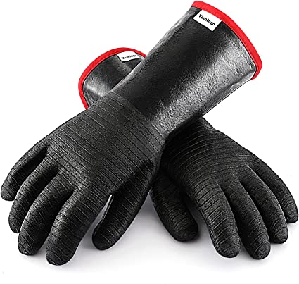 BBQ Gloves, Heat Resistant Ov Grill Gloves Heat Proof/Fireproof/Waterproof/Oil Resistant Gloves for Smoker/Grilling/Cooking/Baking/Frying