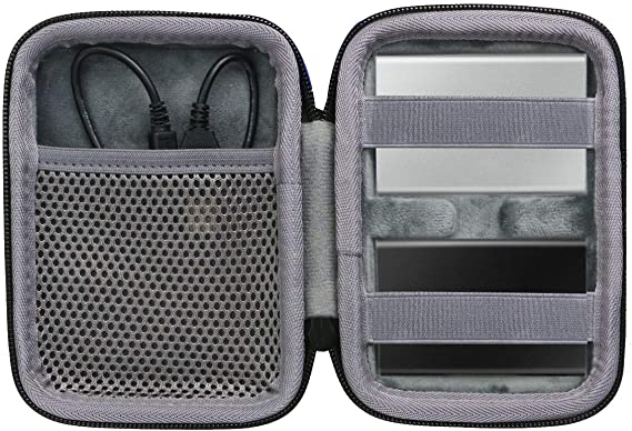 co2crea Hard Travel Case Replacement for Samsung T7 Touch Portable SSD 500GB 1TB 2TB External Solid State Drives (Black case   Inside Grey   2 in 1)