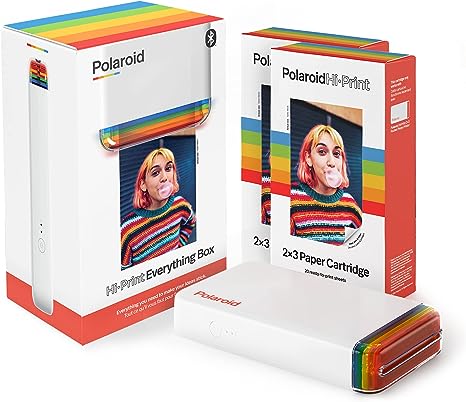 Polaroid Hi-Print Printer and Paper Bundle - Bluetooth Pocket Photo Printer   Paper Double Pack Bundle (40 Sheets)