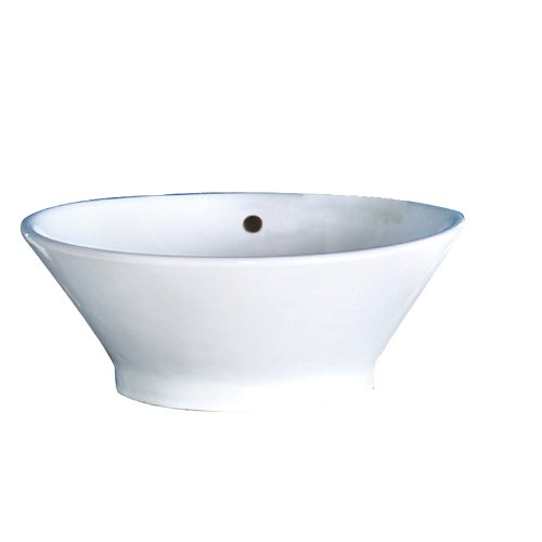 DECOLAV 1435-CWH Celena Classically Redefined Round Vitreous China Above-Counter Vessel Sink with Overflow, White