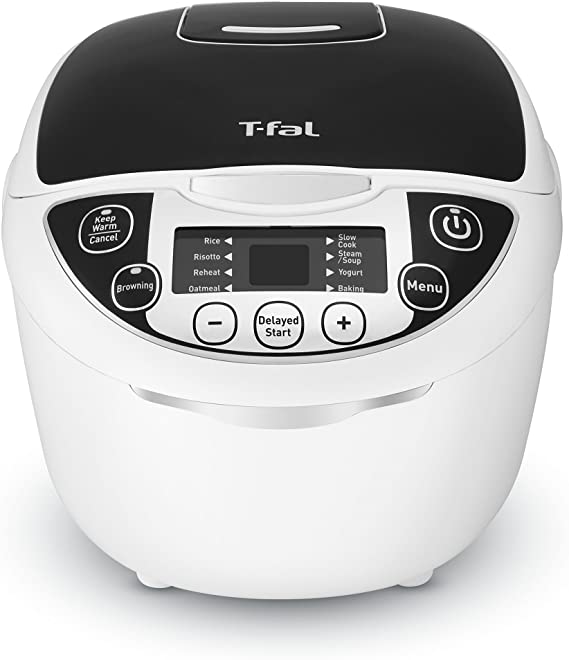 T-fal RK705851 10-In-1 Rice and Multicooker with 10 Automatic Functions and Delayed Timer, 10-Cup, White