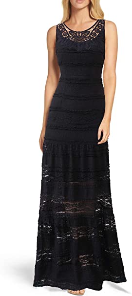 VFSHOW Womens Retro Floral Lace Formal Evening Wedding Party A-Line Maxi Long Dress