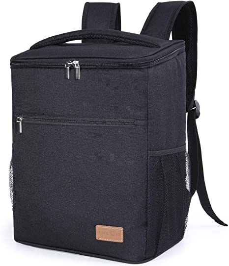 Lifewit 24L (30-Can) Soft Cooler Backpack with Hard Liner, Large Insulated Picnic Lunch Backpack Soft-Sided Cooling Bag for Camping/BBQ/Family Outdoor Activities (Black)