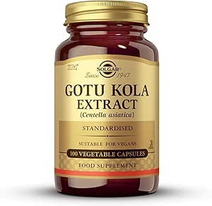 Solgar Standardized Gotu Kola Aerial Extract Vegetable Capsules, 100 Count