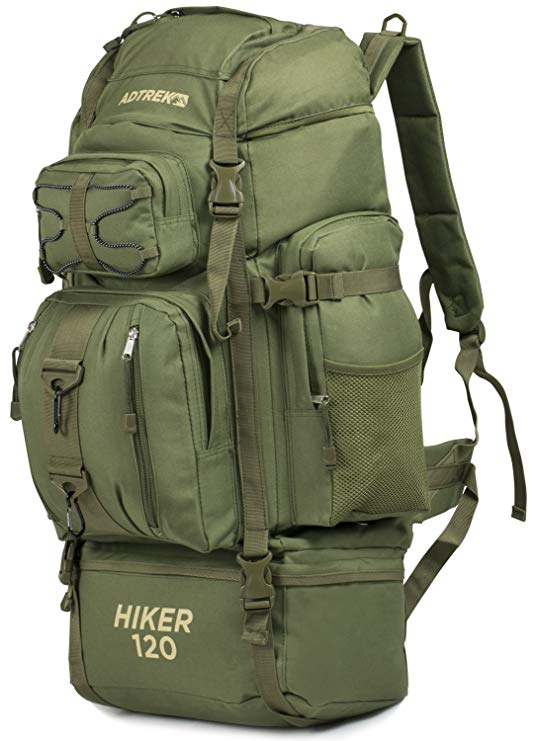 Adtrek 120L Hiker Backpack Extra Large Hiking/Camping Luggage Rucksack