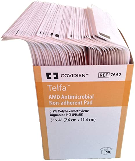 Telfa 7662 Antimicrobial Non-Adherent Pad. Pack of 50