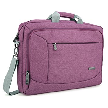 15- 15.6 inch Laptop Messenger Bag, Evecase 15.6" Canvas Messenger Bag - Purple w/ Handles, Shoulder Strap, and Multiple Accessory Pockets (for 15.6 in laptops, ultrabooks, or tablet pc)