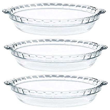 Pyrex - Glass Pie Plates - 3 Pack ( 9.5 inchex x 1.5 inches)