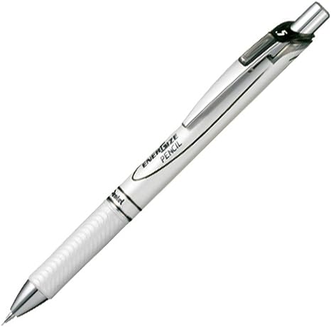 Pentel Mechanical Pencil, Energize, 0.5mm, Pearl White & Black (PL75-AW)