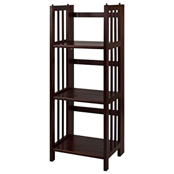 Casual Home 3-Shelf Folding Bookcase, 14-Inch Wide, Walnut