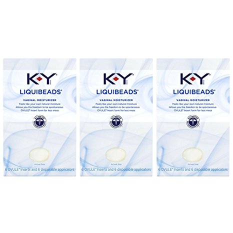 K-Y Liquibeads Vaginal Moisturizer, 6 Beads (Pack of 3)