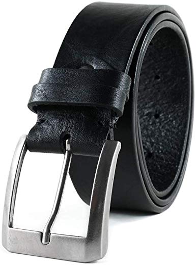 Men's Handmade Full-grain Leather Jeans Casual Belt Genuine In Giftbox (HoffeBelts Prime Collection)
