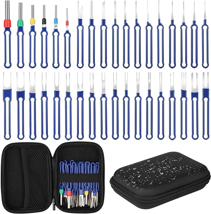 36 PCS Upgraded Pin Extractor Tool, Terminal Removal Tool Kit, Electrical Wire Connector Pin Removal Tool Kit with a Protective Bag for Car Automotive Most Connector Terminal